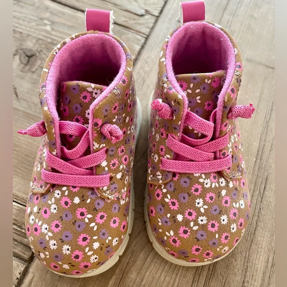 Carter's Pink Floral Baby Walker Shoes